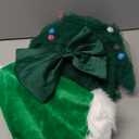 Christmas Tree Costume Girls Xmas Dress with Santa Hat (3-4 Years, Green)