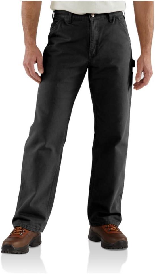 Carhartt Men's Loose Straight Washed Duck Lined Dungaree (46W x 30L Big Tall, Black)