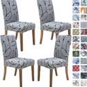 SPRINGRICO Chair Covers for Dining Room Set of 4, Stretch Dining Chair Cover, Washable Spandex Kitchen Parsons Chair Slipcovers, Removable Seat Protector for Home or Party (4 Pack, Lotus Gray)