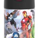 THERMOS FUNTAINER Water Bottle with Straw - 12 Ounce - Kids Stainless Steel Vacuum Insulated Water Bottle with Lid, Avengers