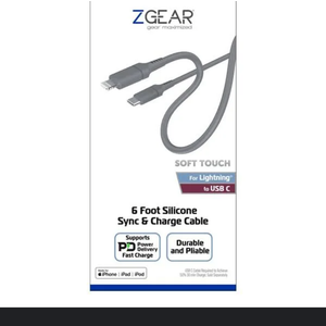 ZGear 6Ft Grey USB-C to USB-C Cable