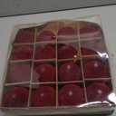 Senjie 3.15inch Burgundy Velvet Christmas Ornaments Balls Flocked Christmas Tree 16PCS Plastic Balls Xmas Hanging Ornaments Decoration Red