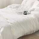 Homiest Decorative Knitted Throw Blanket with Fringe Soft & Cozy Tassel Blanket for Couch Sofa Bed- 50 x 60 (50" x 60", Ivory)