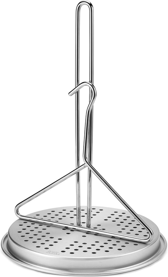 Turkey Chicken Fryer Poultry Rack Set Deep Frying Rack and Handle lifter Hook Stainless Steel Vertical Chicken Roaster Stand, Heavy Duty Aluminum Roasting Drip Pan (Style A)