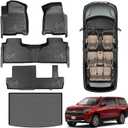 TPE Automotive Floor Mats & Cargo Liner Custom for 2021-2025 Chevy Suburban 8 Seats, All Weather Cover Protection Waterproof Black Liner Front & Rear Row Full Set Car Mats for 21-25 GMC Yukon XL, 5PCS