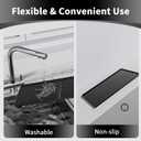 Silicone Coffee Mat 24"x16" Removable - Dish Drying Mat for Coffee Makers, Kitchen Sink & Kitchen Countertops | Non-Slip Heat-Resistant Coffee Bar Accessories Black