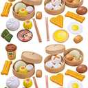 Chinese Breakfast Toys, 58Pcs Breakfast Play Food Plastic Chinese Dim Sum Toy Food Cooking Toys Role Play Toys |26 X 26 X 10 Cm