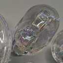 Domensi 2 Pieces Easter Glass Candy Dish with Lid Covered Candy Bowl Glass Bunny Jar Candy Servers for Easter Holiday Office Home Kitchen Table Desk (Iridescent)