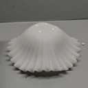 Braxio White Decorative Bowl – Resin Ruffle Bowl for Entryway, Dining Table Centerpiece, Fruit or Key Holder for Modern Home Decor, 12 Inch Art Deco Style