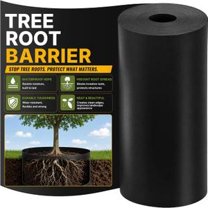 Tree Root Barrier 30in x 33ft x 60mil Tree Root Barrier Heavy Duty Bamboo Barrier Protects Sidewalks Roads and Driveways