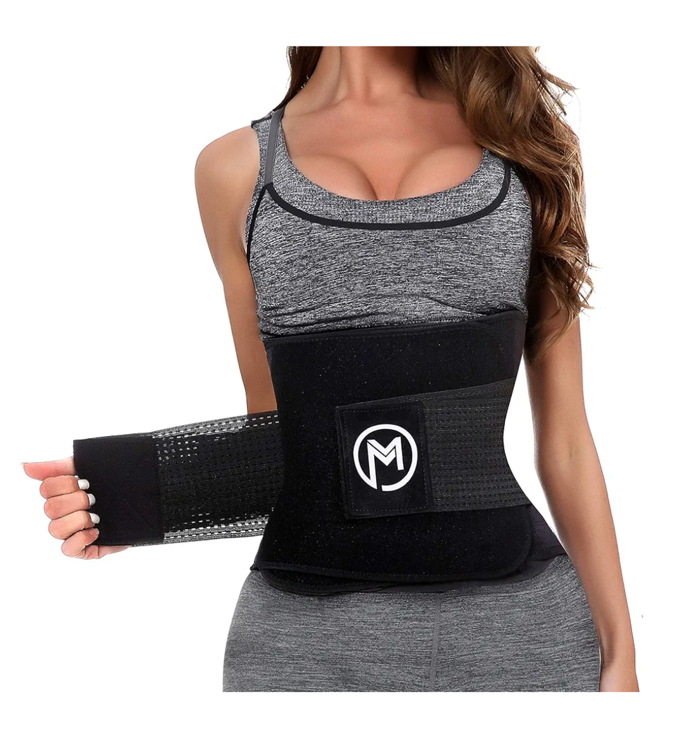 MERMAID'S MYSTERY Waist Trimmer for Women and Men - Sweat Bands for Stomach - Sweat Belt for High-Intensity Training Workouts,L