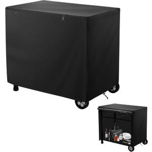 Outdoor Dining Cart Cover,Outdoor Prep Table Cover with Split Zipper,40"x24"x32" Waterproof,for Royal Gourmet Double-Shelf Dining Cart Table