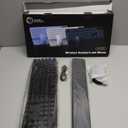 Wireless Keyboard and Mouse Backlit - Typewriter Keyboard with Magnetic Wrist Rest, Retro Round Keycaps, Light Up Letters, 2.4GHz Cordless Combo for Mac, Windows, PC, Laptop, Trueque [Upgraded] (Black)