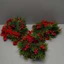 6 Pcs Mini Christmas Wreath for Cabinets Kitchen, 11 Inch Hanging Small Christmas Wreaths with Red Bows Cedar Branchs Red Berry Clusters for Kitchen Cabinet Fireplace Window Front Door Wall Decor