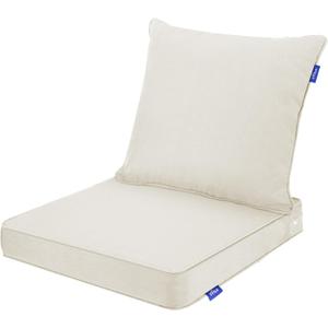 Deep Seat Cushions, Outdoor Cushions, Patio Furniture Cushions, Deep Seat & Back Cushion Patio Cushions for Backyard Couch Sofa Fade Resistant (22x24x4 in, Solid Beige)