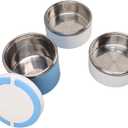 Stainless Steel Thermal Box, Healthy 3 Layers Big Capacity Retain Freshness Stackable Thermal Lunch Container for Travel for Work Lunches (Blue)