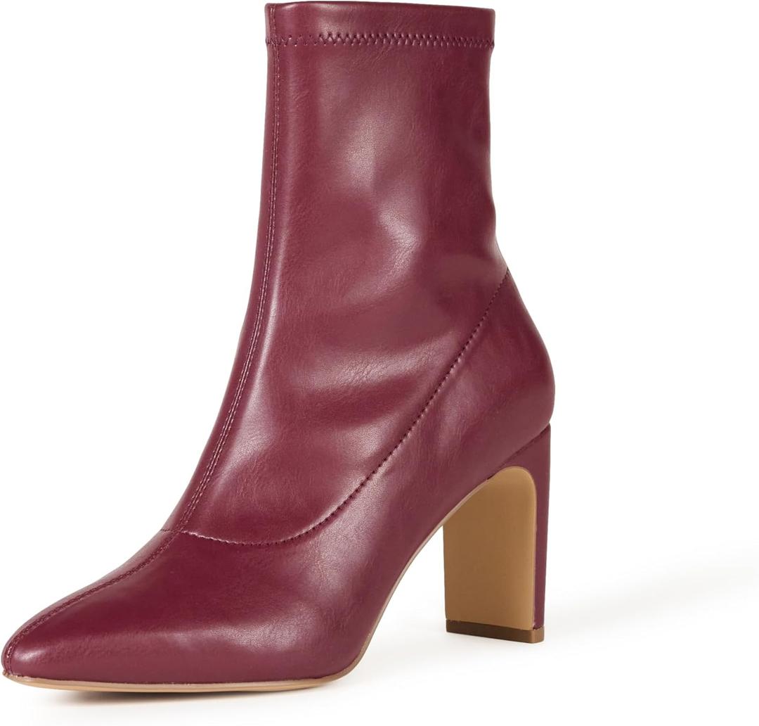 The Drop Women's Jane High Heel Pull-on Sock Boot (6, Dark Cherry)