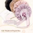 YANIBEST Breathable Soft Silk Bonnet for Sleeping, Breeze Satin Bonnet with Tie Band Hair Wrap Less Frizz Natural Curly Hair