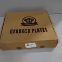 Antique Silver Charger Plates Embossed Rim, 13 Inch Dinner Plate Chargers Round Server Ware. Set of 6 Plastic Charger for Dinner, Wedding, Elegant Tableware Decor, Silver