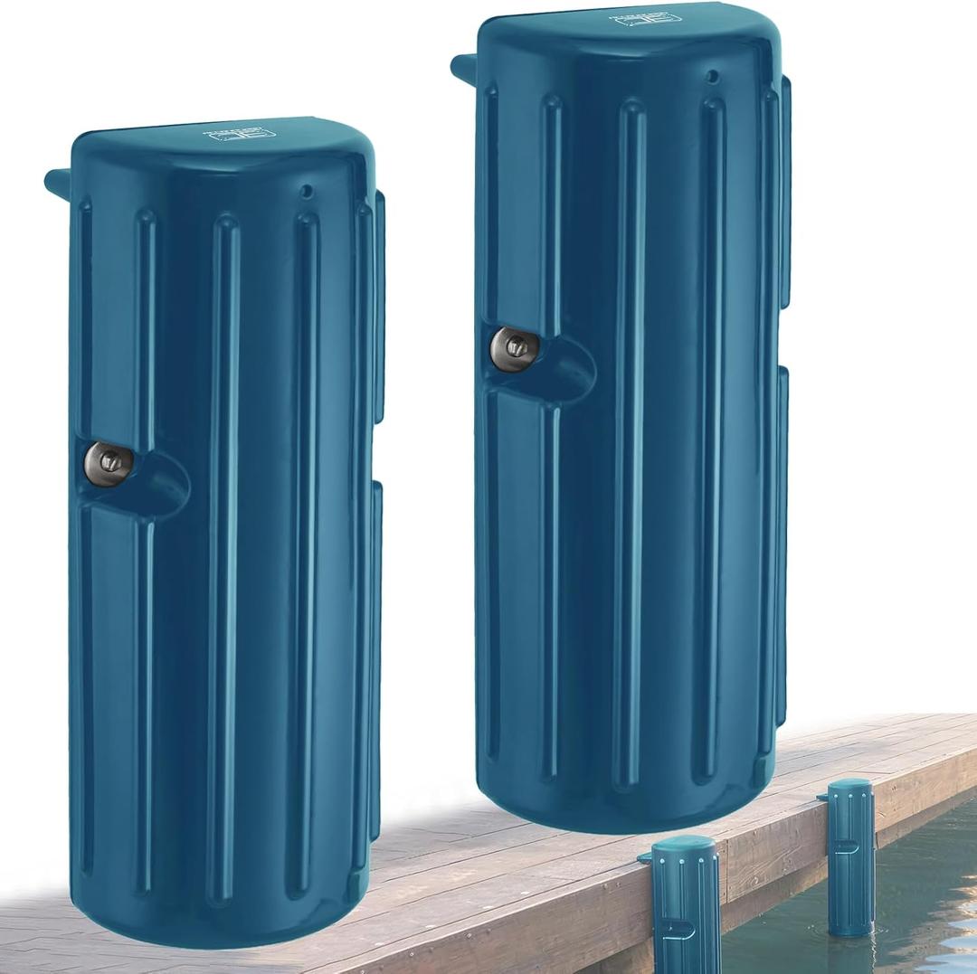 OCEANBROAD Dock Bumpers, Boat Dock Bumpers for Edge & Side | UV-Resistant PVC, Marine Fender Guard with Stainless Steel Hardware, Edge & Side Installation, Vertical Dock Protection