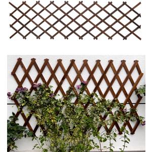 1Pack 35.4inch Wooden Lattice Wall-Expandable Plant Garden Trellis for Climbing Plants Outdoor