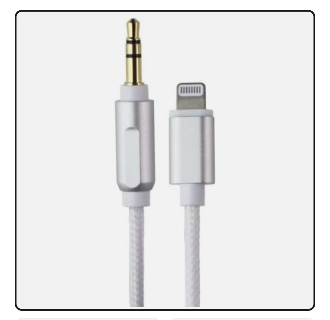 Acoustix (6-Ft) 3.5mm to 8-Pin Braided Auxiliary Cable - White