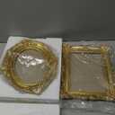 2 Pcs Gold Vintage Picture Frame Set Antique Oval Picture Frames 4x6, 5x7 Inch Baroque Photo Ornate Frames with Glass Gift for Tabletop Hanging Wall Art Wedding Home (Retro Style)