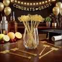 Reallnaive 30 Pcs Prom 2026 Graduation Swizzle Sticks 6 Inch College 2026 Prom Reusable Plastic Cocktail Drink Sticks for Class of 2026 Graduation Party Supplies Decoration