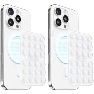 Klearlook  1 PCS Magnetic Suction Phone Mount for MagSafe Case, Sticky Phone Grip Holder for iPhone, Removable Hands-Free Selfie/Video for TikTok Influencers, Women Girl Teen Gift, Transparent