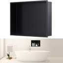 Geelin Shower Niche 15.7" x 11.8" x 3.5" Black Insert Storage Shower Shelf Recessed Wall Niche No Tile Needed Stainless Steel Bathroom Storage for Bathroom Shampoo Soap Shelf Easy Install