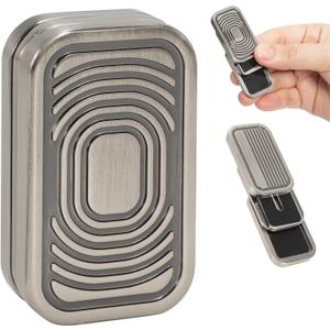 Magnetic Fidget Slider 3 Layer, Fidget Toys Adults for Stress Relief ADHD Anxiety with Click Sound, Portable Desk Fidget Gadget, Gifts for Boyfriend Husband Father (Silver)