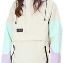 SEARIPE Womens Ski Jacket Mens Snow Jacket Waterproof Winter Snow Coat Couples Pullover Snowboard Hooded (Small, S2159 Khaki)