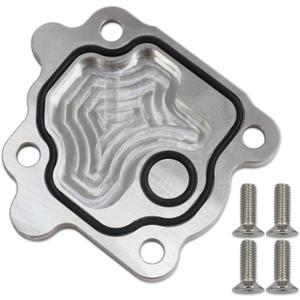 Billet Aluminum Vacuum Pump Delete Cover Plate For Oil Galley Flange 2014-Newer GEN 5 V8 LT Engines LT1 LT2 L82 L83 L83 L84 L86 L87 L8B LT4 LT5 Vortec Camaro Corvette