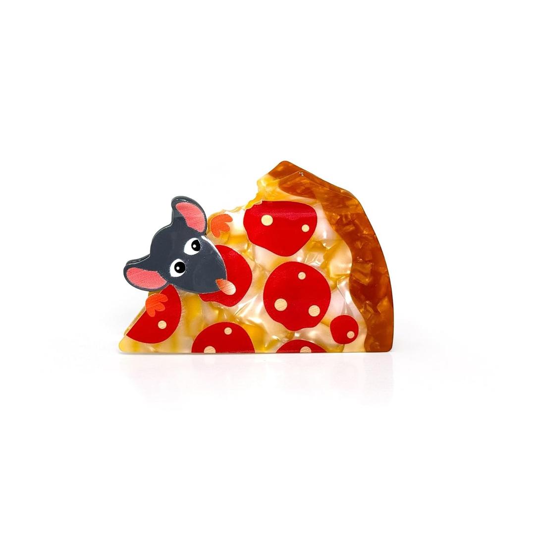 Pizza Rat Hair Claw Clip Inspired Hair Accessory for Thick & Thin Hair, Stylish Hold, Unique Gift for Pizza Lovers, 3.5 Inch Large Clip