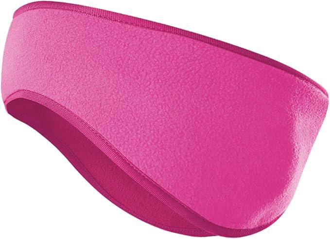 JOEYOUNG Fleece Ear Warmers for Men Women Kids - Winter Headband Ear Muffs Ear Covers for Cold Weather Running Cycling Ski Pink