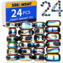 24pcs Magnet Fidget Toy, Ferrite Beads, Fidget Toys Adults for Office Stress/Anxiety Relief, Gifts for Teen, Adults Gifts (Medium (Plain))