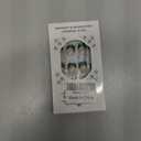 St Patrick's Day Press on Nails Short Square Shaped Fake Nails White Dots Green Shamrock Designs Glitter Frecnh Tip False Nails Full Cover Acrylic Nails Stick on Nails for Women DIY Manicure 24 Pcs (157)