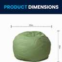 Flash Furniture Dillon Small Bean Bag Chair for Kids and Teens, Foam-Filled Beanbag Chair with Machine Washable Cover, Green, Set of 1