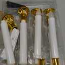 DRomance 9" Flameless Window Taper Candles Battery Operated with 8-Key Remote and Timer, 8 Pack White Christmas Holdiay Window Candles with Gold Holders, Suction Cups and AA Batteries Included