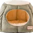 Armarkat Cat Bed, Laurel Green and Beige, 20"L x 20"W x 14"Th