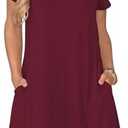lionstill Women's Casual T Shirt Dress Summer Short Sleeve Swing Dresses with Pockets, 2XL