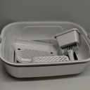 23.6''x16''x12'' Enclosed Stainless Steel Litter Box with Lid, XL Sifting Litter Box for Pine Pellets, High Sides Metal Litter Box System for Big Cats, Anti-Leakage, Easy Cleaning, Less Tracking (Large)