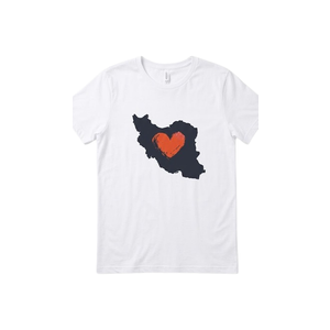 Iran Map Symbol Heart | Iranian Persian Love | Gift T-Shirt, White, M