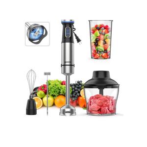 Ganiza Immersion Blender 5 in 1 Hand Blender Max 1000W Heavy Duty Motor, 16 Speed Mode Handheld Blender Stainless Steel Blade With 800ml Mixing Beaker, 600ml Chopper, Whisk and Milk Frother
