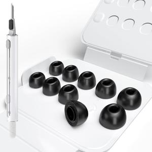 5 Pairs for AirPods Pro 3 Memory Foam Ear Tip Replacement with Storage Box, Enhanced Noise Isolation Ultra-Comfortable 5 Sizes Memory Foam Ear Tips for AirPods Pro 3 (XXS/XS/S/M/L)