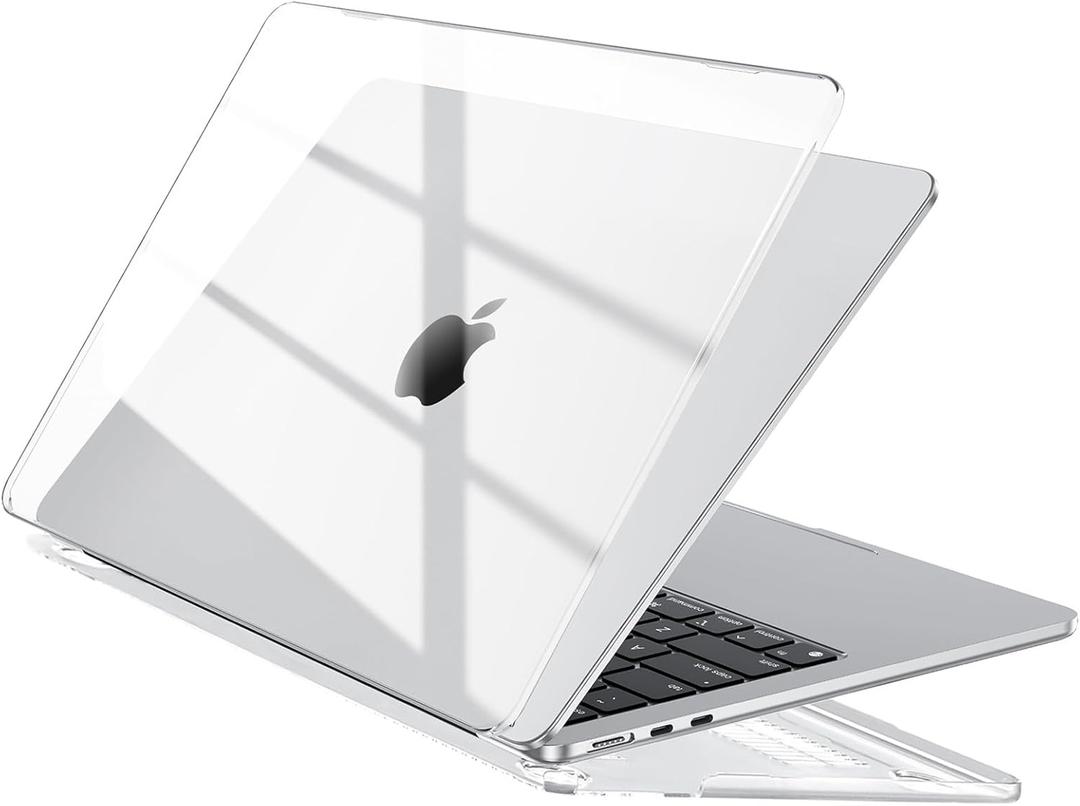 EooCoo Case Compatible with MacBook Air 13 inch M5 2026-2022 M4 M3 M2 A3449 A3240 A3113 A2681, Crystal Hard Shell Scratch Resistant Protective Cover Compatible for MacBook Air 13.6 inch Case, Clear
