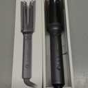 LA MAESII Automatic Rotating Curling Iron, Hair Curler with 3 Temps Fast Heating, 2-Way Rotating 1 Inch Curling Wand, Ceramic Coating, Ionic, Anti-Scald, Anti-Tangle, Dual Voltage Auto Shut-Off (Gray)