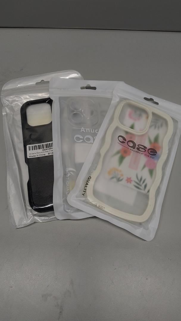 Set of 3 iPhone 16 Pro Max Case Wavy Edge Clear Back Design, Anti-Slip Grip Cute Wave Curly Frame Shape Shockproof Soft TPU & Hard Bumper Protective Phone Case Cover