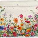 Colorful Flower Bushes Toaster Cover 2|4 Slice, Cartoon Daisy Dahlia Kitchen Small Appliance Cover Watercolor Pastoral Style Dust and Fingerprint Protection, Machine Washable -S