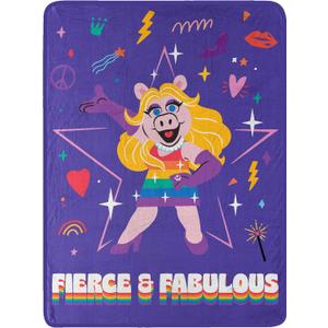 Northwest Muppets Micro Raschel Throw Blanket, 46" x 60", Fierce and Fab